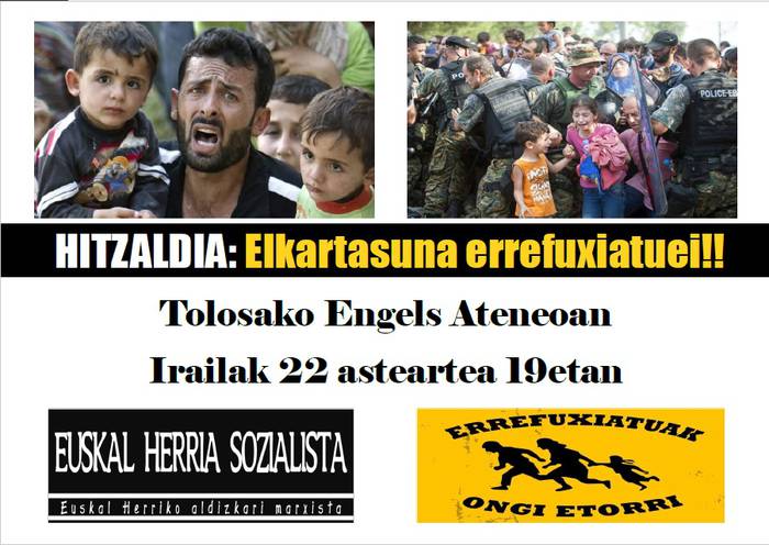 Hitzaldia elkartasuna errefuxiatuei