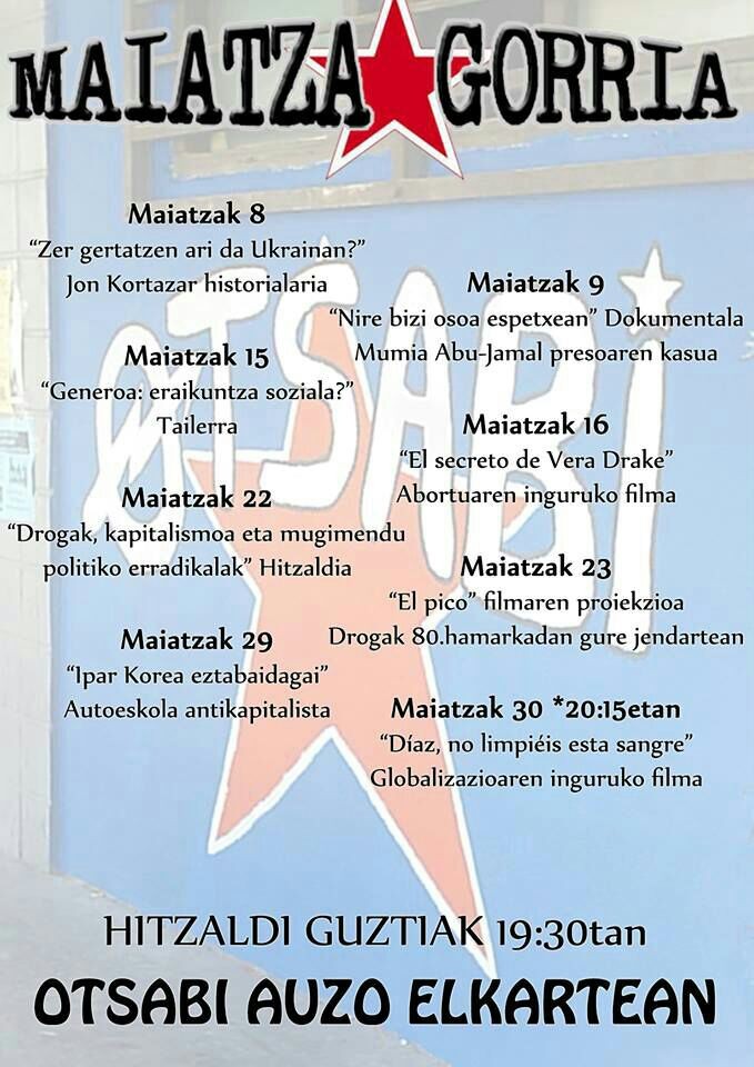 Maiatza gorria antolatu dute Otsabin