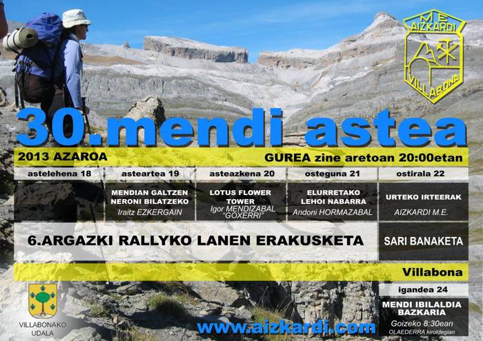 Mendi astea antolatu du Aizkardi Elkarteak datorren asterako