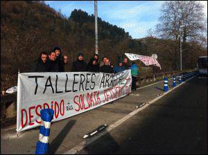 Arreche lantokiko langileak protestan