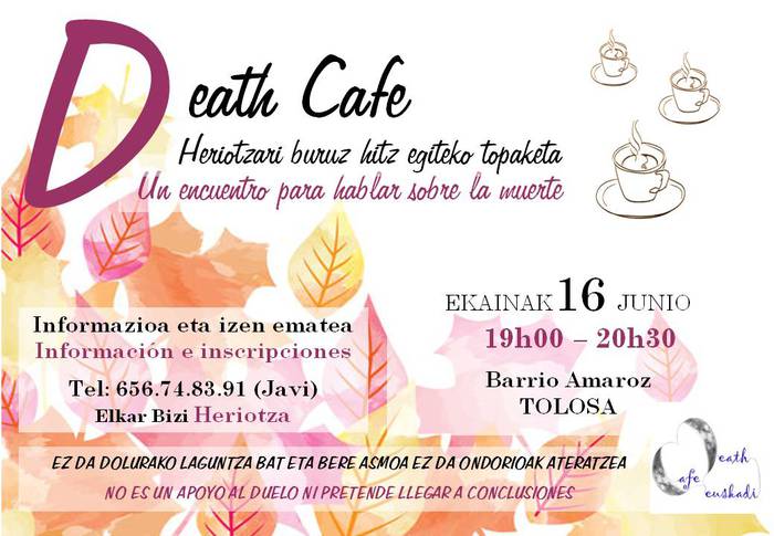 Death Cafe. Heriotzari buruz hitz egiteko topaketa