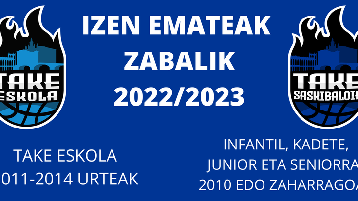 Izen-emateak zabalik 2022/2023 denboraldirako