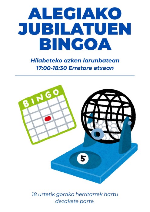 Alegiako jubilatuen bingoa