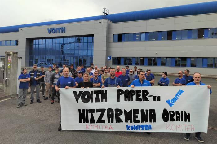 Voith Paper enpresako langile batzordeak lanuzteak eta greba egun bat deitu ditu