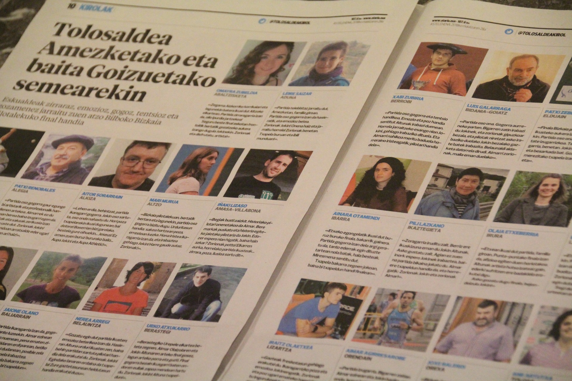 Tolosaldea Amezketako eta baita Goizuetako semearekin ere