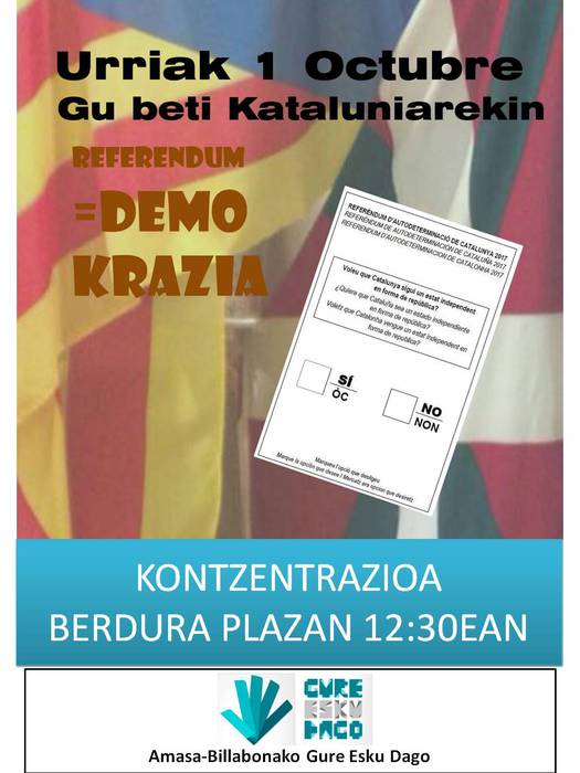Kataluniarekiko babesa azalduko du Amasa-Villabonako Gure Esku Dagok