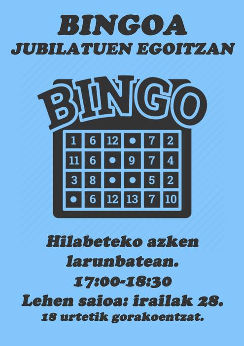 Pintxo lehiaketa eta bingo musikatua