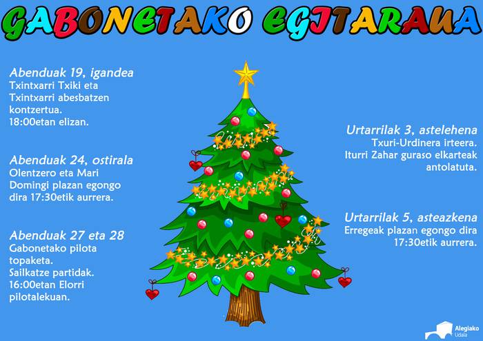 Gabonetako egitaraua
