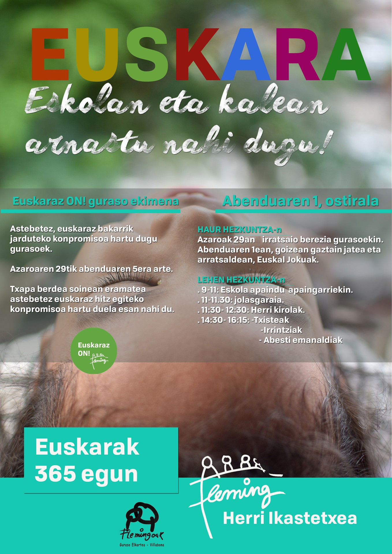 Euskaraz ON! guraso ekimena abian jarriko dugu