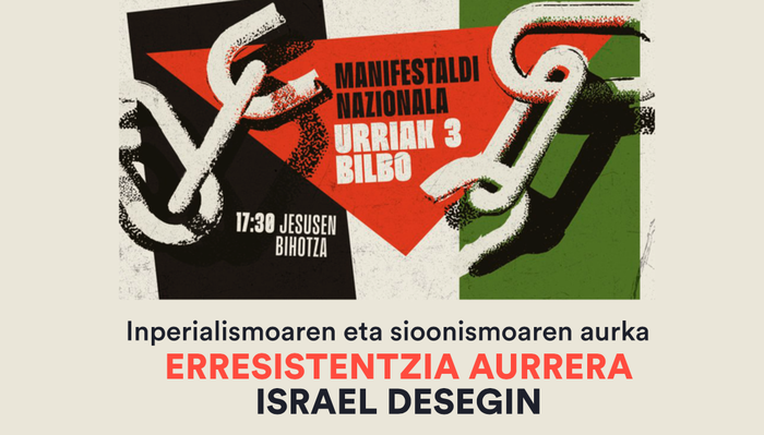 Palestinarekin Elkartasunak Bilbon egingo duen manifestaziora joateko autobusa