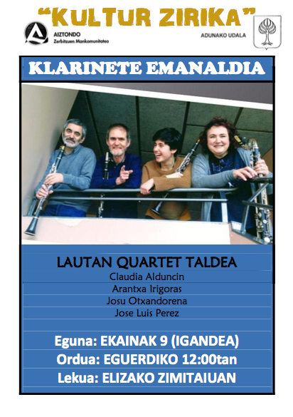 Klarinete emanaldia: Lautan Quartet taldea