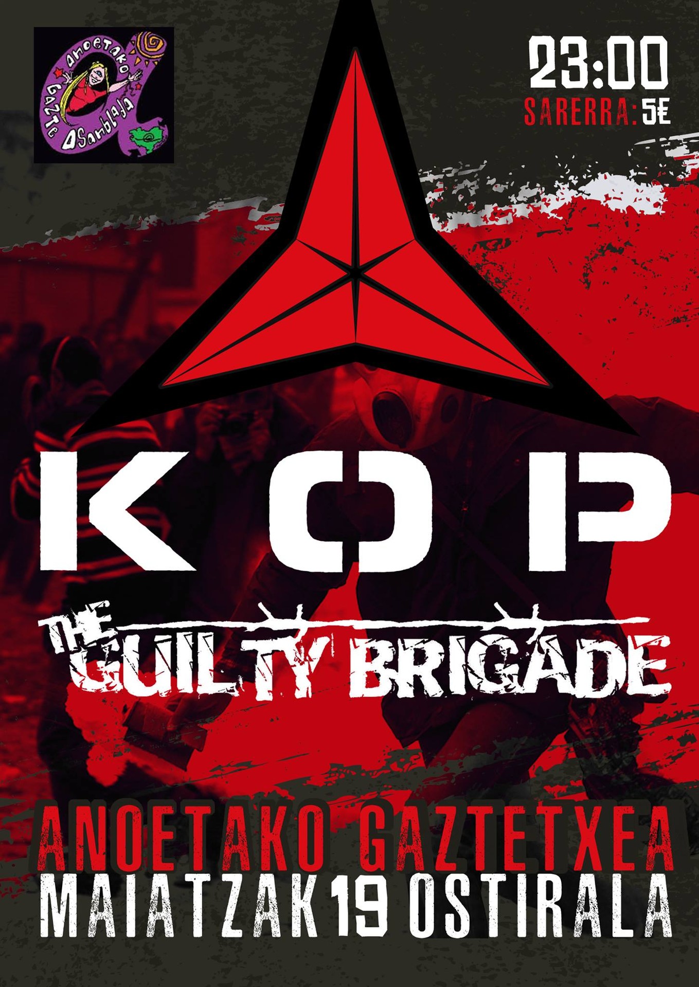KOP eta The Guilty Brigade taldeen kontzertuak, ostiralean