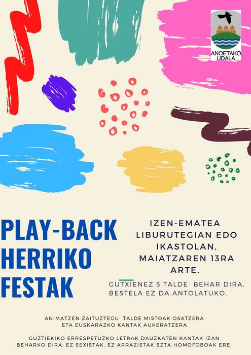 ‘Play-back’ean izena emateko epea, zabalik