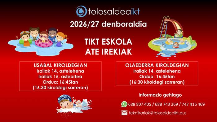 Igeriketaren denboraldi berria hastear da Tolosaldean