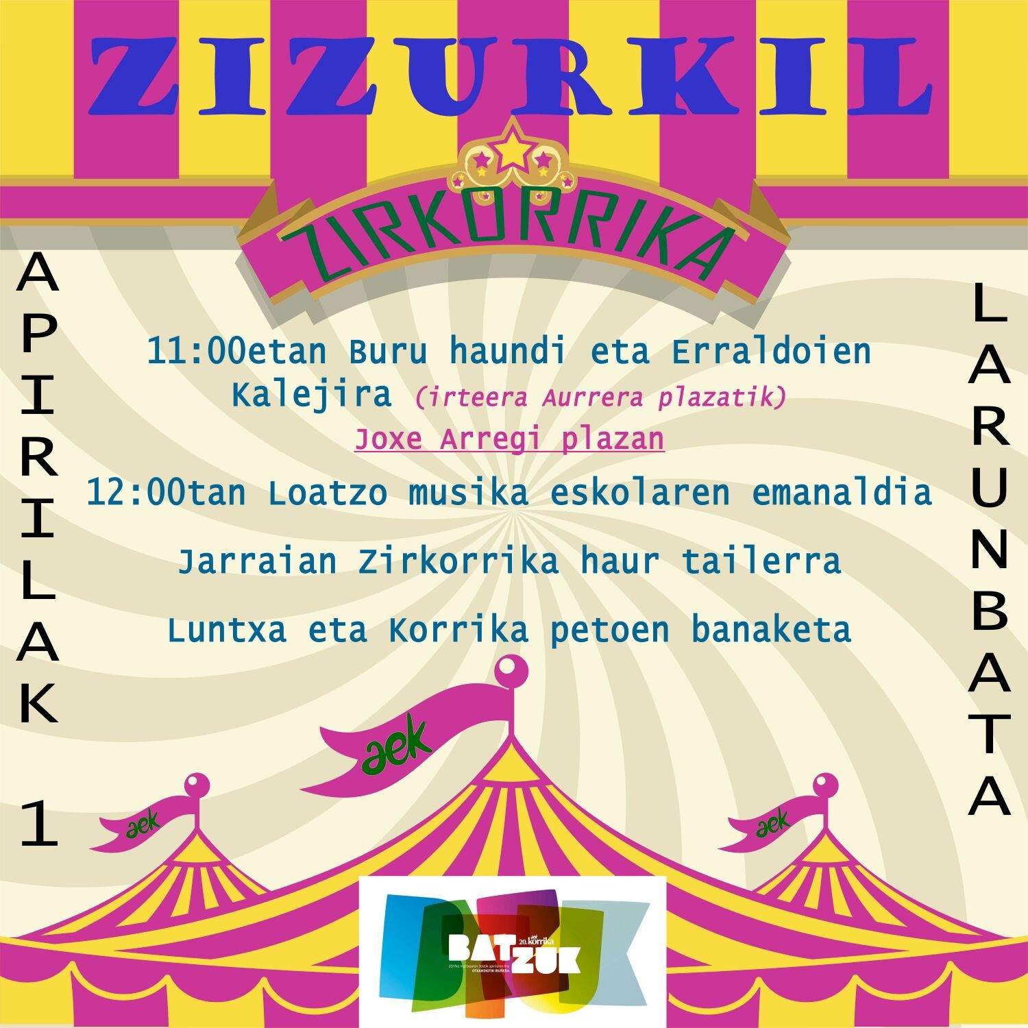Zirkorrika egingo dute apirilaren 1ean Zizurkilen