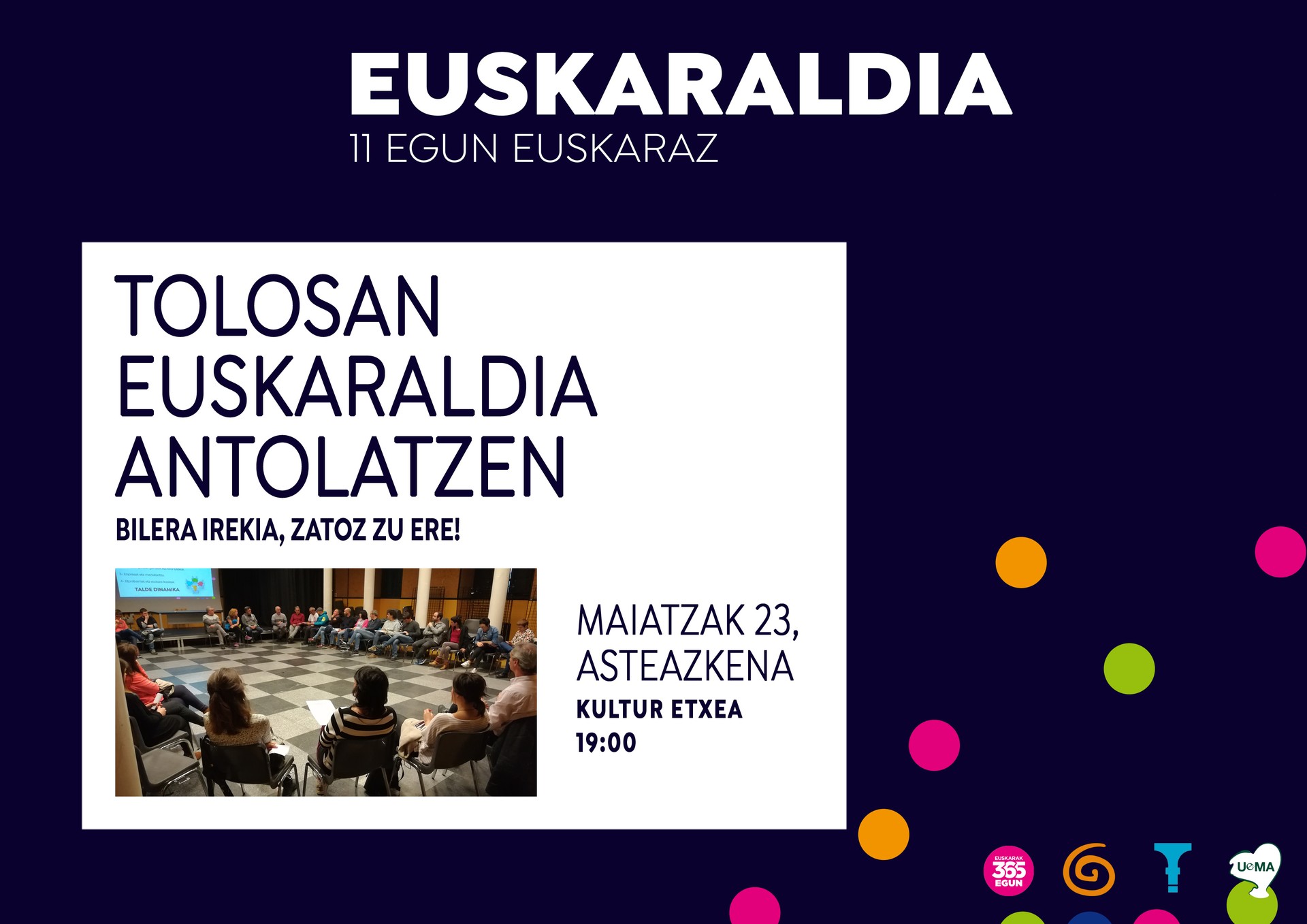 Euskaraldia antolatzeko hirugarren bilera, bihar