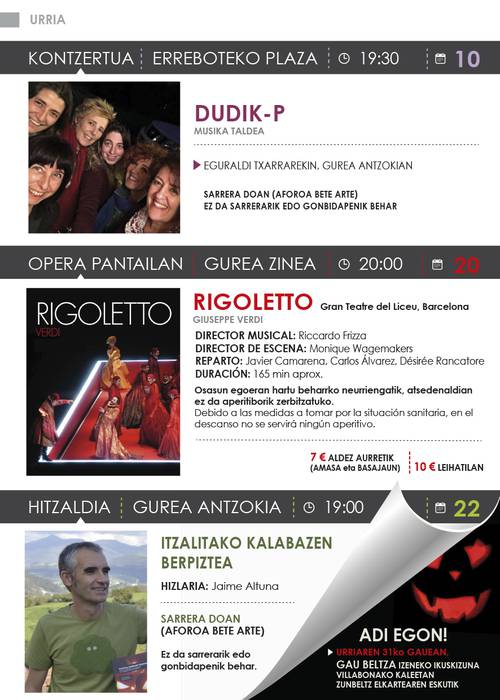 Urriko kultur egitaraua