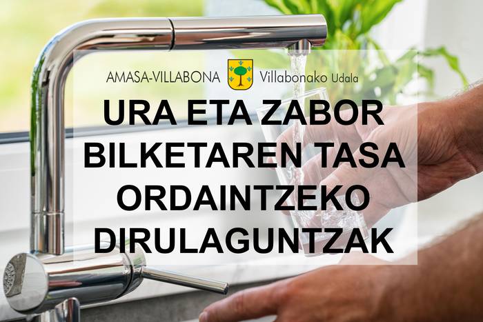 Uraren eta hondakinen tasak ordaintzeko dirulaguntza eskatzeko epea: abuztuaren 25etik irailaren 12ra