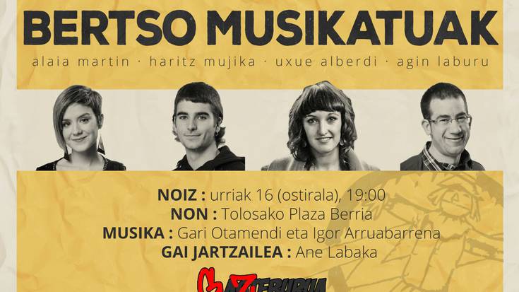 Lau bertsolari eta musika, ostiral gauerako plan