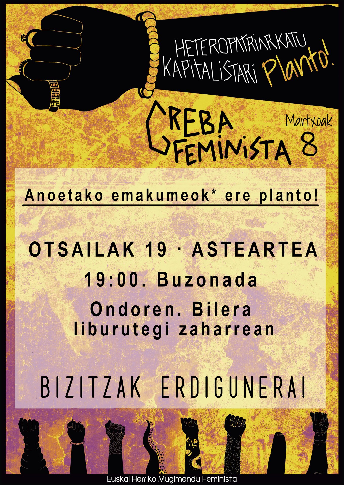 Informazio banaketa eta bilera, martxoaren 8ko grebari begira