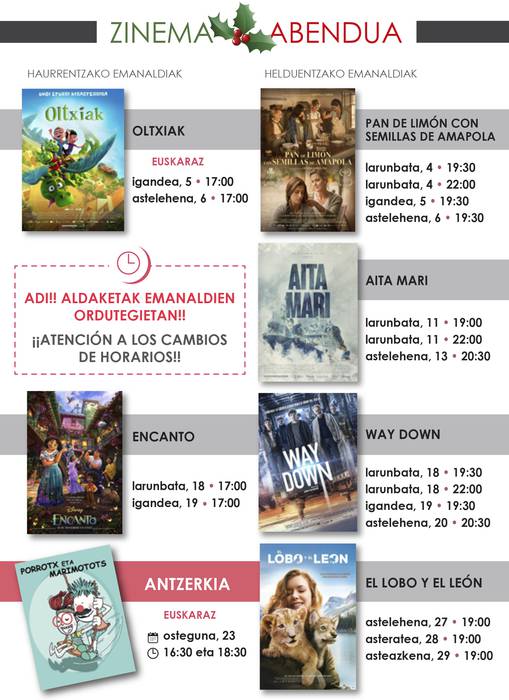 Abenduko kultur egitaraua kaleratu du Udalak