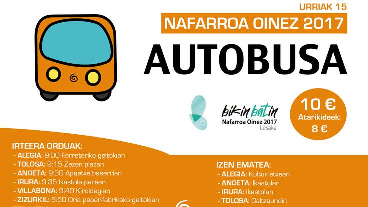 Nafarroa Oinez 2017: Tolosaldetik Lesakara autobusez