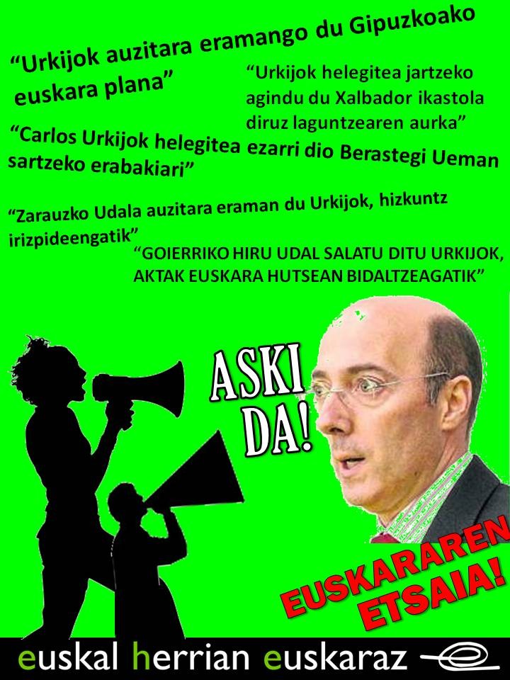 Urkijo, utz gaitzazu bakean!