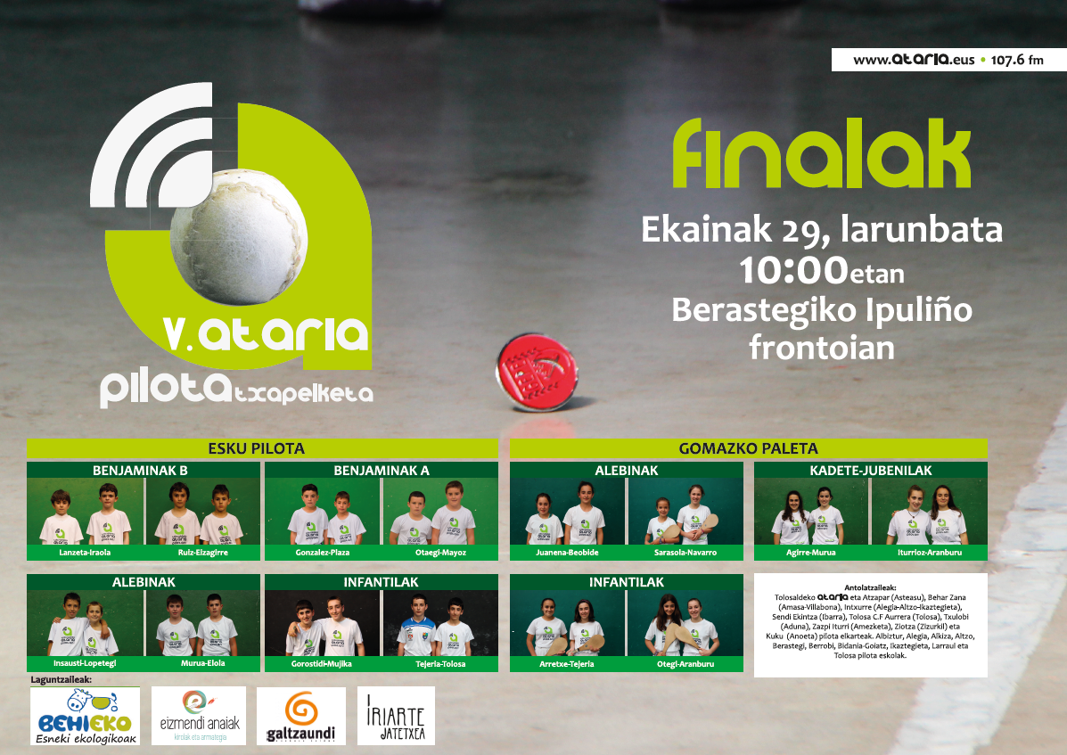 V. Ataria Pilota Txapelketako finalak