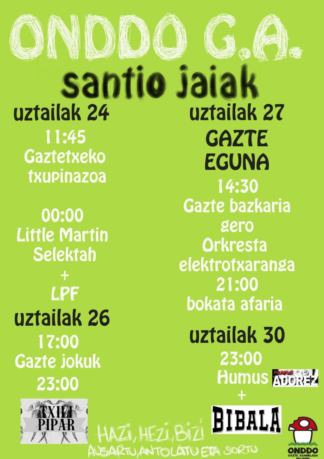 Onddo Gazte Asanblada ere txupinazoaren zain