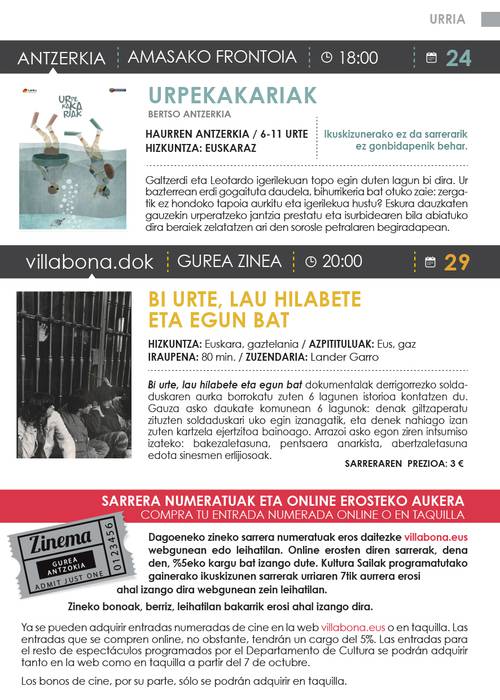 Urriko kultur egitaraua