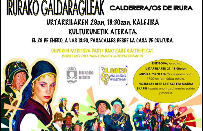 Galdaragileak aterako dira Iruran eta Anoetan