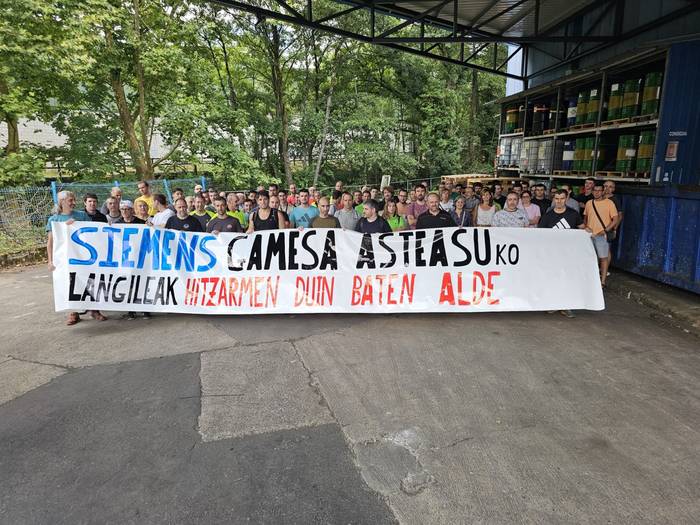Hitzarmen duina eskatu dute Asteasuko Siemens-Gamesako langileek