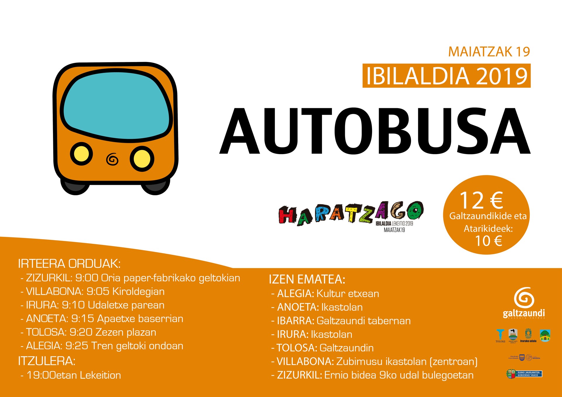 Ibilaldira joateko autobusak Tolosaldetik