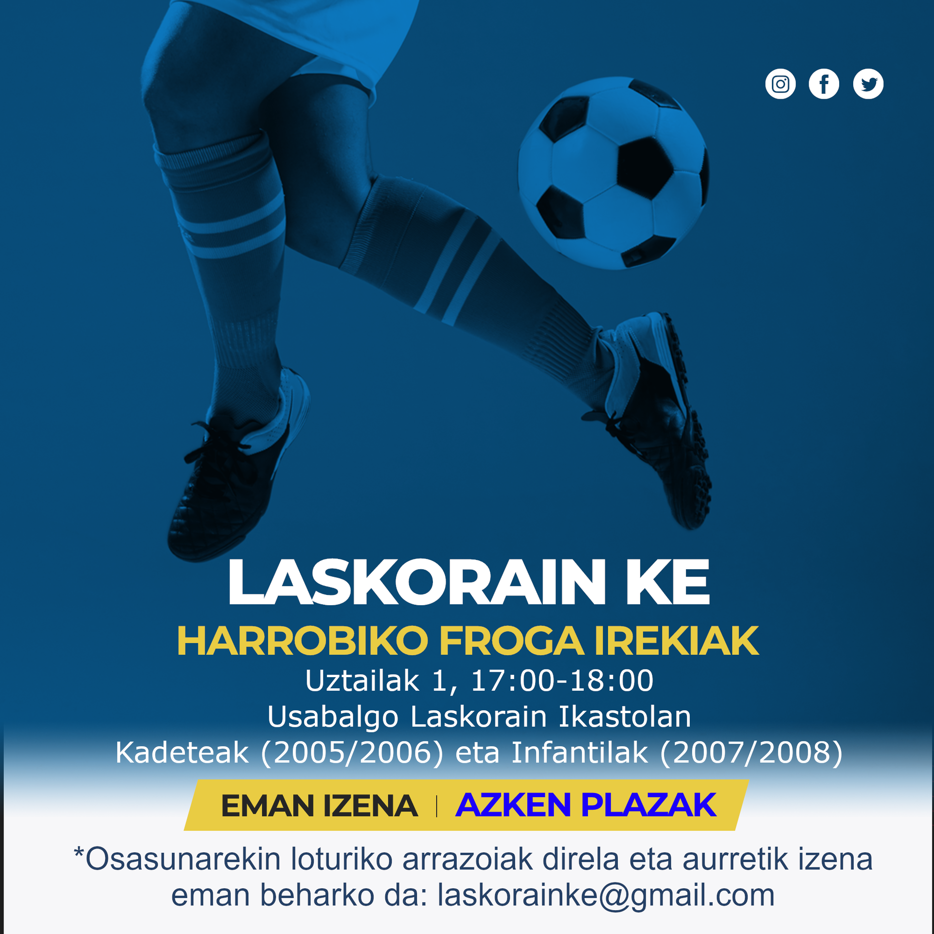 [EGUNERAKETA] Laskorain K.E. harrobiko froga irekiak