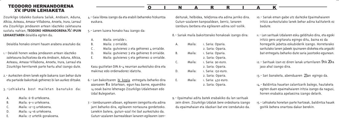 Teodoro Hernandorena XV. Ipuin Lehiaketa abian da 