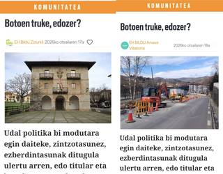 EH Bilduk komunikatu bera kopiatu eta itsatsi du bi udalerritan
