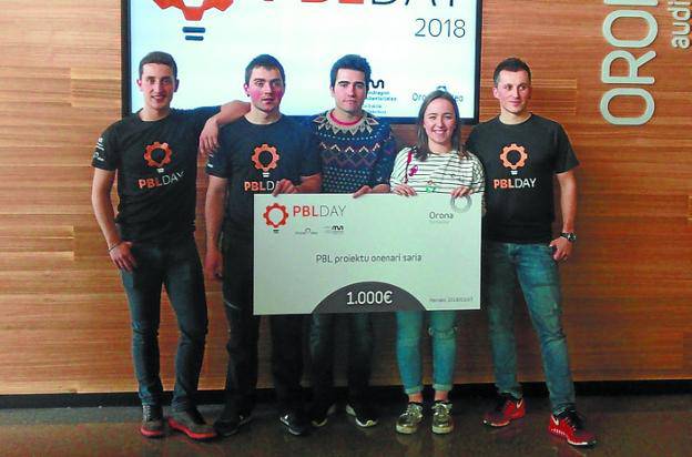 'PBL Orona Fundazioa 2018' saria irabazi dute Tolosaldeko hiru ikaslek