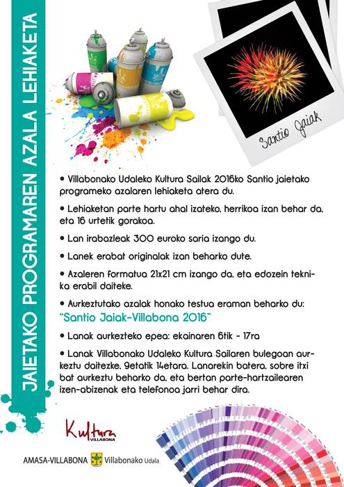 Santio festetako kartel proposamenak aurkezteko azken egunak