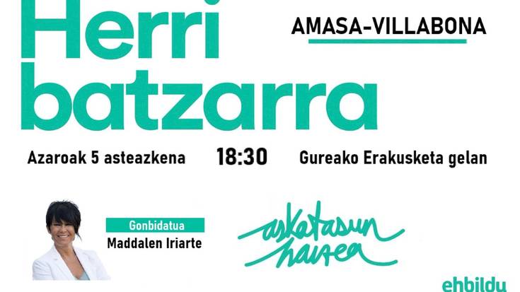 Asteazkenean HERRI BATZARRA Maddalen Iriarterekin