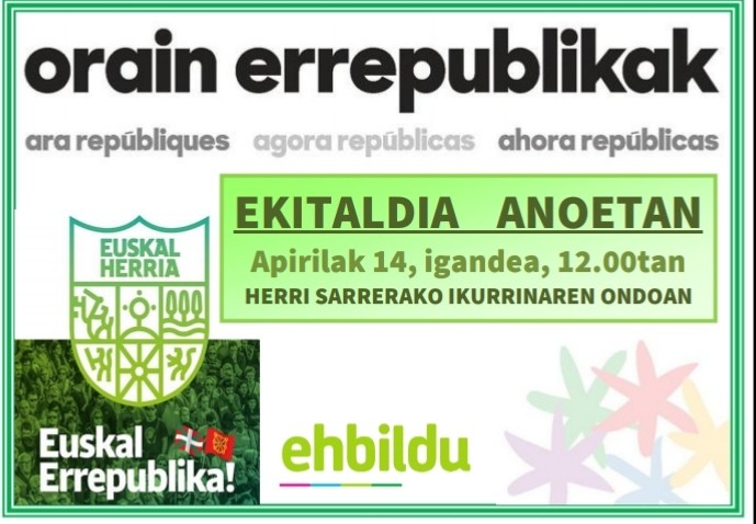 'Orain Errepublikak' ekitaldia igandean