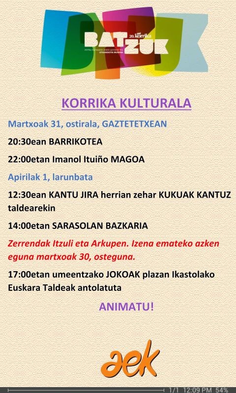Korrika festa egingo dute Anoetan