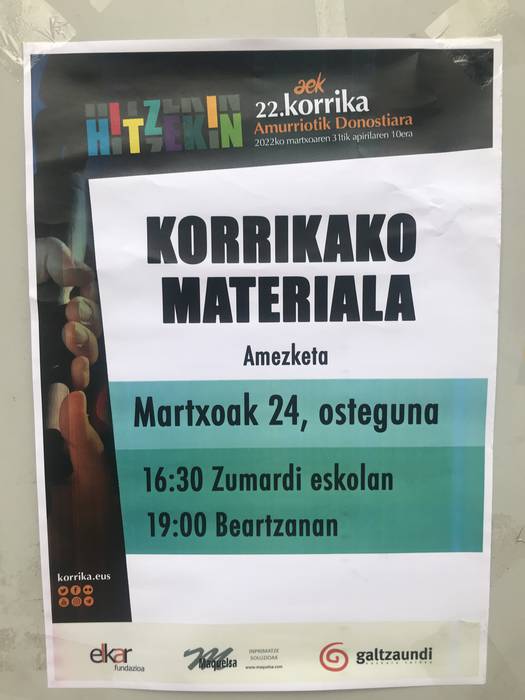 Korrikako materiala salgai