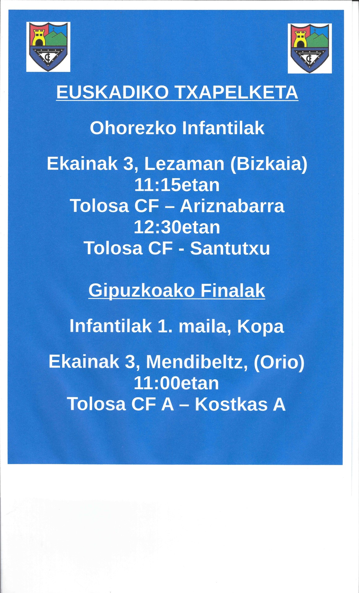 Asteburuko partiduak