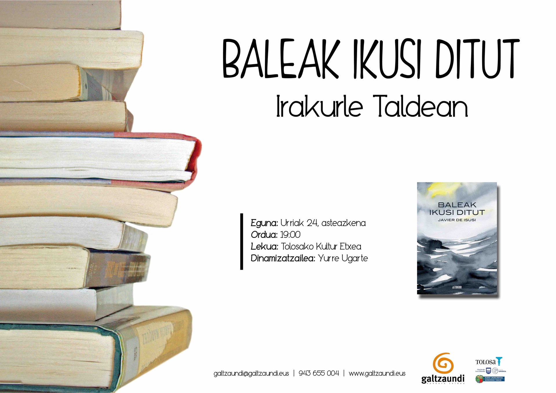 'Baleak ikusi ditut', urriko irakurgaia