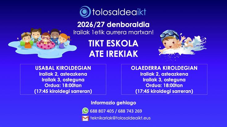 Igeriketaren denboraldi berria hastear da Tolosaldean
