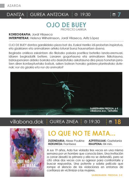 Azaroko kultur egitaraua Amasa-Villabonan