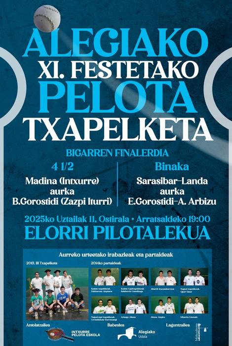 IX. Alegiako Pilota Txapelketan, bihar bigarren finalerdiak