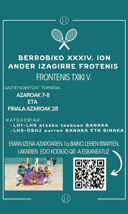 Berrobiko XXXIV. Ion Ander Izagirre Frontenis Txapelketa