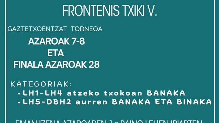 Berrobiko XXXIV. Ion Ander Izagirre Frontenis Txapelketa
