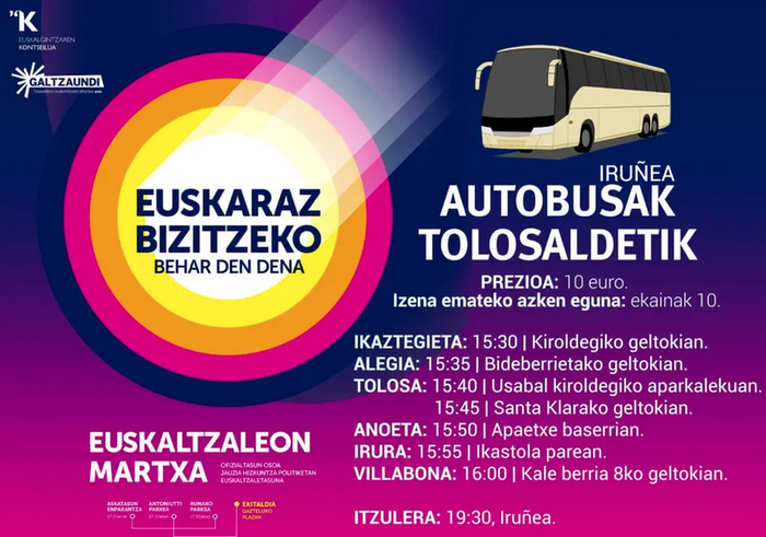 Iruñera joateko autobusak antolatu ditu Galtzaundik